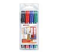 edding Marqueurs permanents E2000C pointe ogive 1,5–3 mm Pochette de 4 couleurs assorties