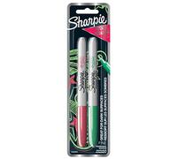 Marqueurs permanents Sharpie métallisés à pointe fine, rouge ru t vert émeraude, 2 pièces