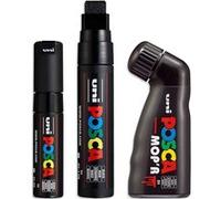 Marqueurs Posca noir | MOP'R PC-17K PC-8K | Lot de 3 marqueurs Noir