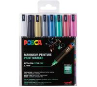 Posca Marqueurs à pigment PC1MR – Pointe extra-fine – Couleurs métallisées – Pochette de 8