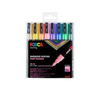 Marqueur posca pc3m gouache base eau couvrante inodore pointe conique fine coloris pastel assortis 8un