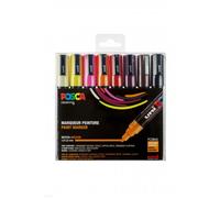 Posca – Marqueurs PC-5M – Pointe conique moyenne – Couleurs chaudes – 8 pièces multicolores