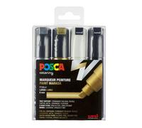 Posca Marqueur à pigment PC-8K Pointe large biseautée Étui de 4
