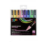 Posca – Marqueurs PC5M – Pointe conique 1,8–2,5 mm – Pastel opaques – Boîte de 8