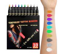 Marqueurs pour la Peau, Crayons Temporaires Lavables, Marqueur Corps À Paillettes Cosmétiques, Pour Et Ados Femmes Hommes Cosplay Fêtes Carnavals Déguisements