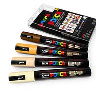 Marqueurs Uni Posca - PC-5 M pour art et peinture - lot de 4 dans une pochette en plastique - couleurs de peau