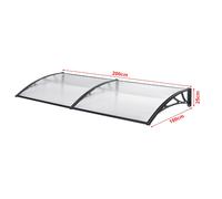 Marquise d'accueil helloshop26 - Noir transparent 200x100 cm