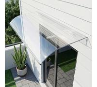 Marquise de Porte Exterieur, Auvent de Terrasse, Plaque Polycarbonate Transparent, Abri de Porte Entrée Façade, Toit de Protection Pluie, Auvent pour Fenêtre Garage, Visière Cour Villa(35x109cm)
