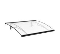 Marquise de porte Le Puy, marquise incurvée, en aluminium et polycarbonate cellulaire, anthracite, avec gouttière d’évacuation