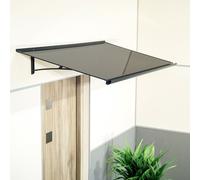 Marquise de porte Vittel, marquise arrondie en aluminium et matériau composite, anthracite, avec gouttière d’évacuation, configuration personnalisée