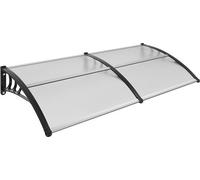 Marquise porte d'entrée 200 x 100 cm Couverture de toit UF50+ PC Film solaire Marquise porte d'entrée Tôle PC + support ABS + connecteurs aluminium Marquise pupitre résistante aux UV Toiture de porte