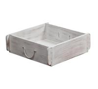 Marrakech - Plateau décoratif bohème en bois - 32 x 32 cm - Plateau en bois Aligar blanc comme boîte de rangement pour cuisine et salon - Jardinière vintage rectangulaire pour balcon ou jardin