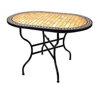 ORIGINAL Table en mosaïque marocaine de jardin 100x60cm Grande table carrée pliante | Table de salle à manger carrée pliante en mosaïque Méditerranée | comme table pliante pour balcon ou jardin | Marr