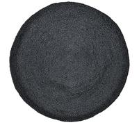 Marrakech Tapis décoratif bohème en jute tressé à la main, rond, 100 cm, noir Abrila pour salon, couloir, salle de bain ou cuisine, tapis d'extérieur rond comme décoration de terrasse ou de balcon