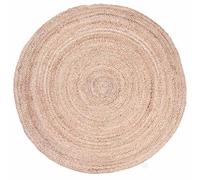 Marrakech Tapis rond en jute tressé à la main Diamètre 100 cm Naturel Tapis rond en jute pour salon ou chambre à coucher Abril Beige clair