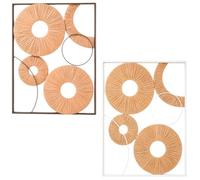 Marrakesch Home Accents - Lot de 2 décorations murales en métal Naturel, 48 x 68 cm - Lot de décorations murales Style bohème