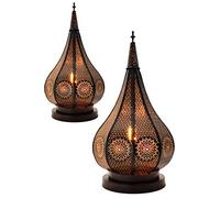 Marrakesch Lot de 2 lampes de table orientales « Kais » noires