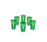Marrakesch Lot de 6 Verres à thé café coloré marocain Andalous Couleur Vert | Verre de thé Turc en Style Oriental | 6 Photophore en Verre comme décoration Marocaine dans Votre Chambre ou Maison
