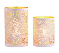 Marrakesch Orient & Mediterran Interior Lot De Lanternes Bougeoirs Métal, 20cm