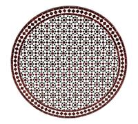 Marrakesch Orient & Mediterran Interior Plaque de mosaïque marocaine Albaicin noir, blanc, bordeaux, diamètre 100 cm