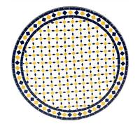 Marrakesch Orient & Mediterran Interior Plaque de mosaïque marocaine Giralda Blanc Jaune Bleu Ø 80 cm
