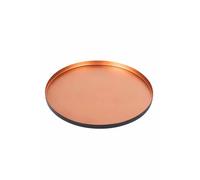 Marrakesch Orient & Mediterran Interior Plateau rond oriental en métal Monaco 25 cm, plateau de service, couleur extérieure : noir, intérieur : cuivre, 25,5 cm
