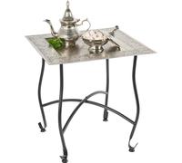 Marrakesch Table d'appoint de Jardin Pliante en métal Sule, carrée, argentée 42 x 42 cm