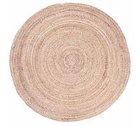 MARRAKESCH Tapis rond 90 cm tressé à la main en jute | Tapis rond bohème en jute Abril Beige naturel