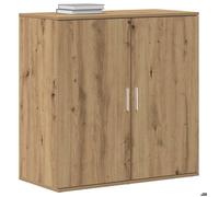 Marron Buffet de rangement - SOLOMOON - Commode salon - chêne artisanal 79x38x80 cm - Bois d'ingénierie FR7615