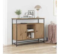 Marron Buffet de rangement - Vitrine bahut - armoire console Pour cuisine, chêne artisanal 100 x 35 x 80cm - Bois d'ingénierie