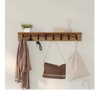 Marron Étagère D'entrée - design mural - Magnifique Porte-manteau mural Bois ancien 80x10,5x10,5cm CL8718731
