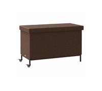 vidaXL Coffre de jardin à roulettes brun 110x55x73 cm Poly rotin