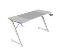 Mars Gaming MGD-X140RGB Table Ergonomique Contrôleur ARGB Tapis XXL Supports Externes 140x60cm Blanc