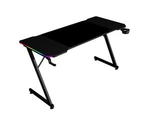 Mars Gaming MGD-X140RGB Table Ergonomique Contrôleur ARGB Tapis XXL Supports Externes 140x60cm Noir