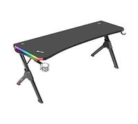 Mars Gaming Mgdxlrgb, Table De Jeu Rgb Ergonomique, Tapis Total, Porte-Casque + Bouteille, 160x60cm, Noir