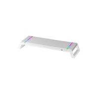 Mars Gaming MGSONEW - Support écran plat bureau blanc réglable RGB, USB 2.0, 200x545x75mm, charge max 30kg, Profondeur ajustable 410-545mm