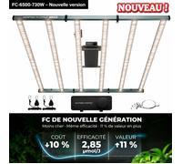 Mars Hydro FC6500 Lampe Horticole LED 730W, Haute Puissance, Spectre Complet, Bridgelux 3030 + OSRAM Rouge 660nm, Culture Intérieure