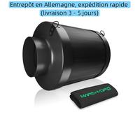 Mars Hydro Filtre à air en ligne rechargeable de 6 pouces pour contrôle des odeurs pour tente de culture