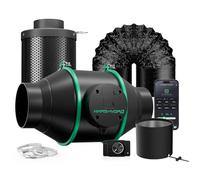 MARS HYDRO iFresh Ventilateur Conduit 4 Pouces Combo, Variateur de Vitesse, Filtre à Charbon et Gaine, Contrôle APP via iConnect Controller, Système de Refroidissement et Ventilation pour Grow Tents