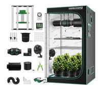 Mars Hydro Kit Complet de Tente de Culture Intelligente, Application E3000 avec télécommande à intensité Variable, 100 x 100 x 180 cm 1680D Haute réflectivité Mylar Grow Box Kit Complet, contrôle