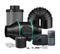 Mars Hydro Ventilateur en ligne 4"" avec système de ventilation iControl Controller pour tente de croissance Inline Fan