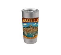 Marseille France Souvenir Marseille cadeau vacances famille Gobelet isotherme en acier inoxydable double paroi