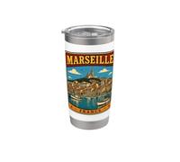Marseille France Souvenir Marseille cadeau vacances famille Gobelet isotherme en acier inoxydable double paroi