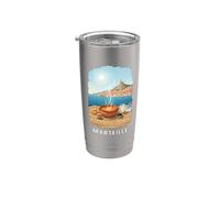 Marseille souvenir, ville de Marseille, Francia Gobelet isotherme en acier inoxydable double paroi