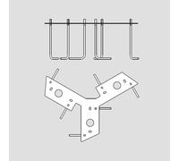 Marset Domus Plaque de fixation au sol, pour 3 luminaires, A734-042, 3 x