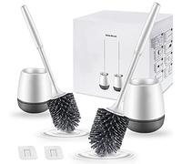 Ensemble de brosses de toilettes, 2 pièces, en silicone, nettoyage en profondeur, séchage rapide, souples