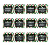 Marspark Lot de 12 autocollants de l'Avent de 8,9 cm, tableau noir | 8,9 cm, autocollant de compte à rebours de Noël, bricolage, étiquettes de scellage, fournitures de fête de Noël
