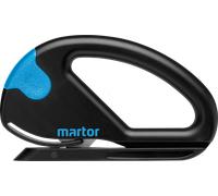 MARTOR SECUMAX SNITTY Cutter de Sécurité, Lame Industrielle Cachée | Coupe-film, coupe-papier, max. 2 mm profondeur, idéal film rétractable, logistique & emballage. No. 43037.02
