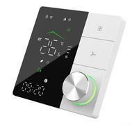 Mart Thermostat programmable pour climatiseur, régulateur de pièce numérique ++ jour, précision ± °C, contrôleur AC mural avec panneau acrylique sans cadre, (noir et blanc)