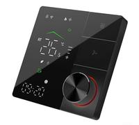 Mart Thermostat programmable pour climatiseur, régulateur de pièce numérique ++ jour, précision ± °C, contrôleur AC mural avec panneau acrylique sans cadre, noir